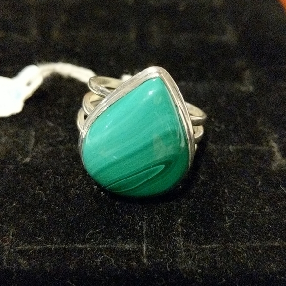 Other - Natural Green Malachite (pilot's stone) 925 silver